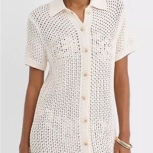 Loft Beach Crochet Swimsuit Coverup Polo Dress